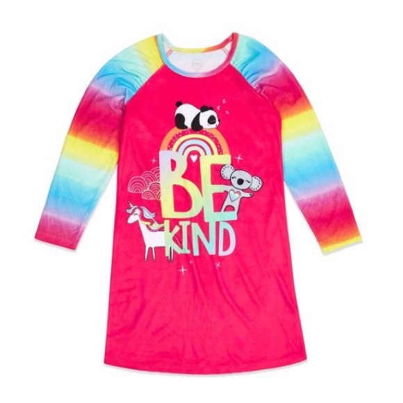 NWT Girls Super Soft Fleece Long Sleeve Nightgown, 2-Pack - Picture 2 of 3